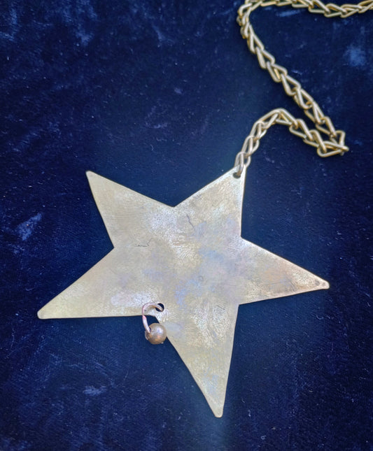 Celestial Relic Star — Reclaimed Brass Hanging Ornament
