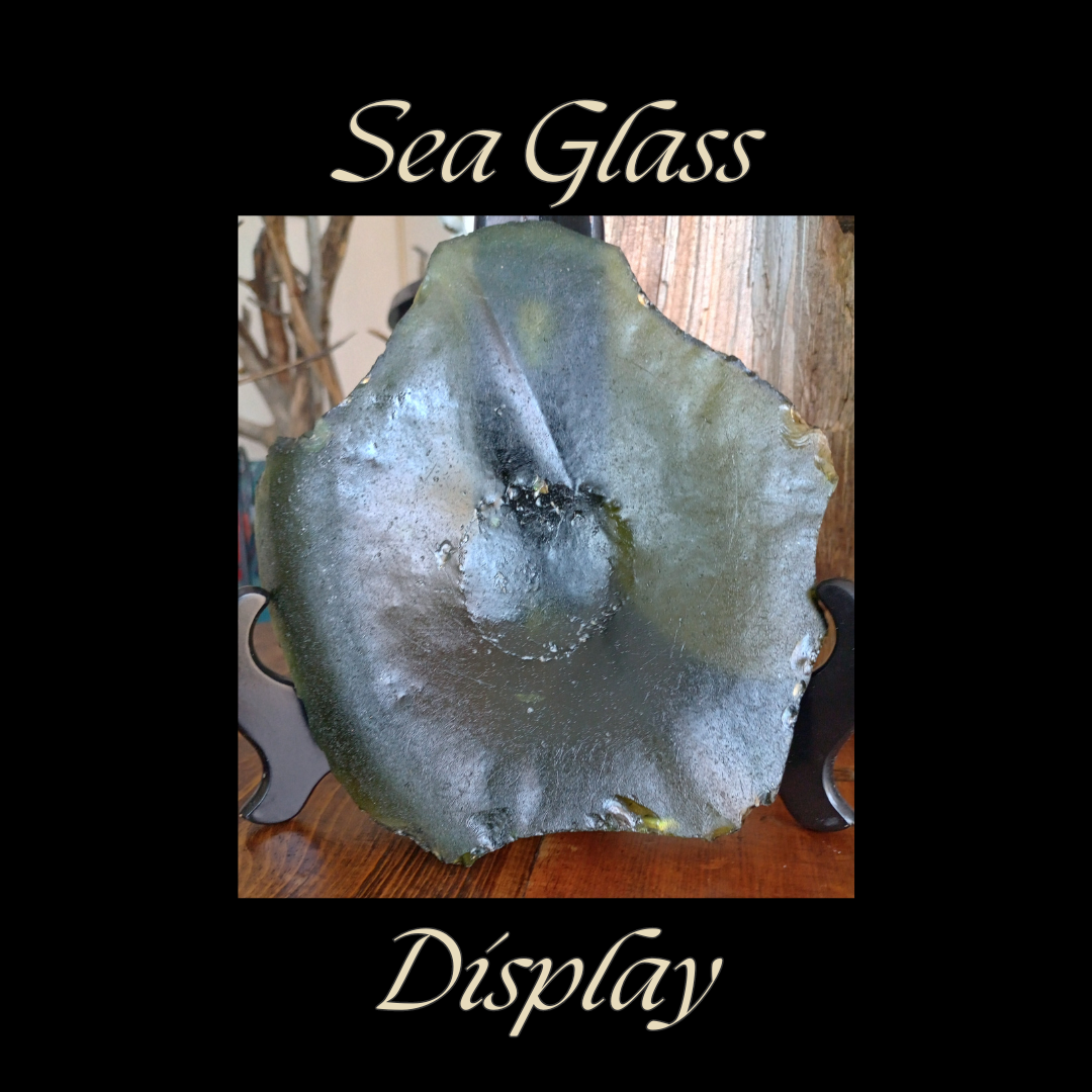 Emerald Green Sea Glass Display Bowl – Hand Collected Puerto Rico Coastal Glass Dish