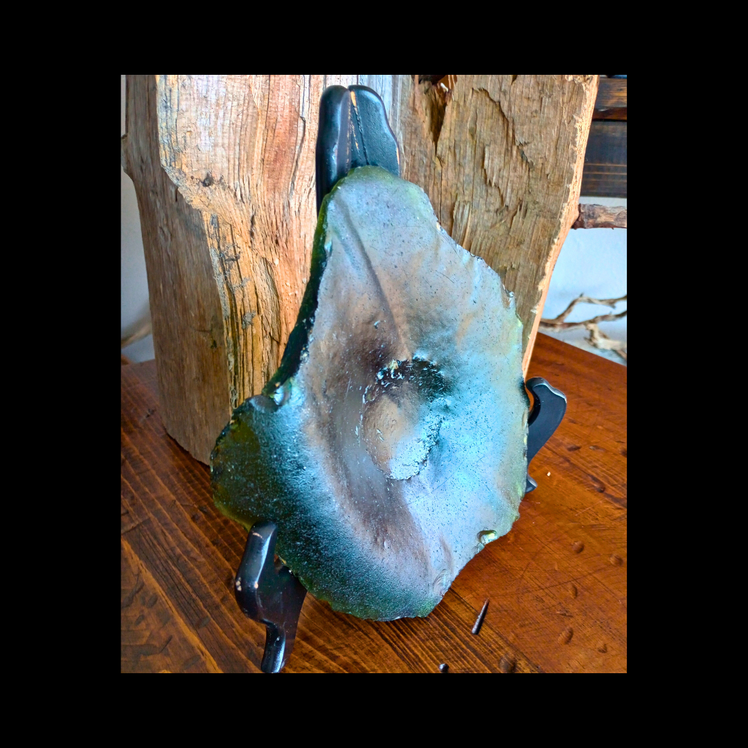 Emerald Green Sea Glass Display Bowl – Hand Collected Puerto Rico Coastal Glass Dish